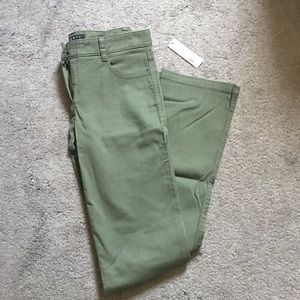 THEORY Army/Olive green Medium Rise Jeans